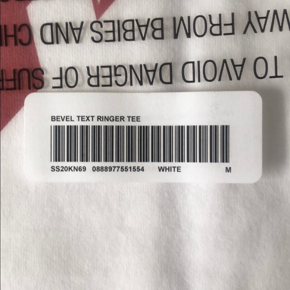 bevel text ringer tee